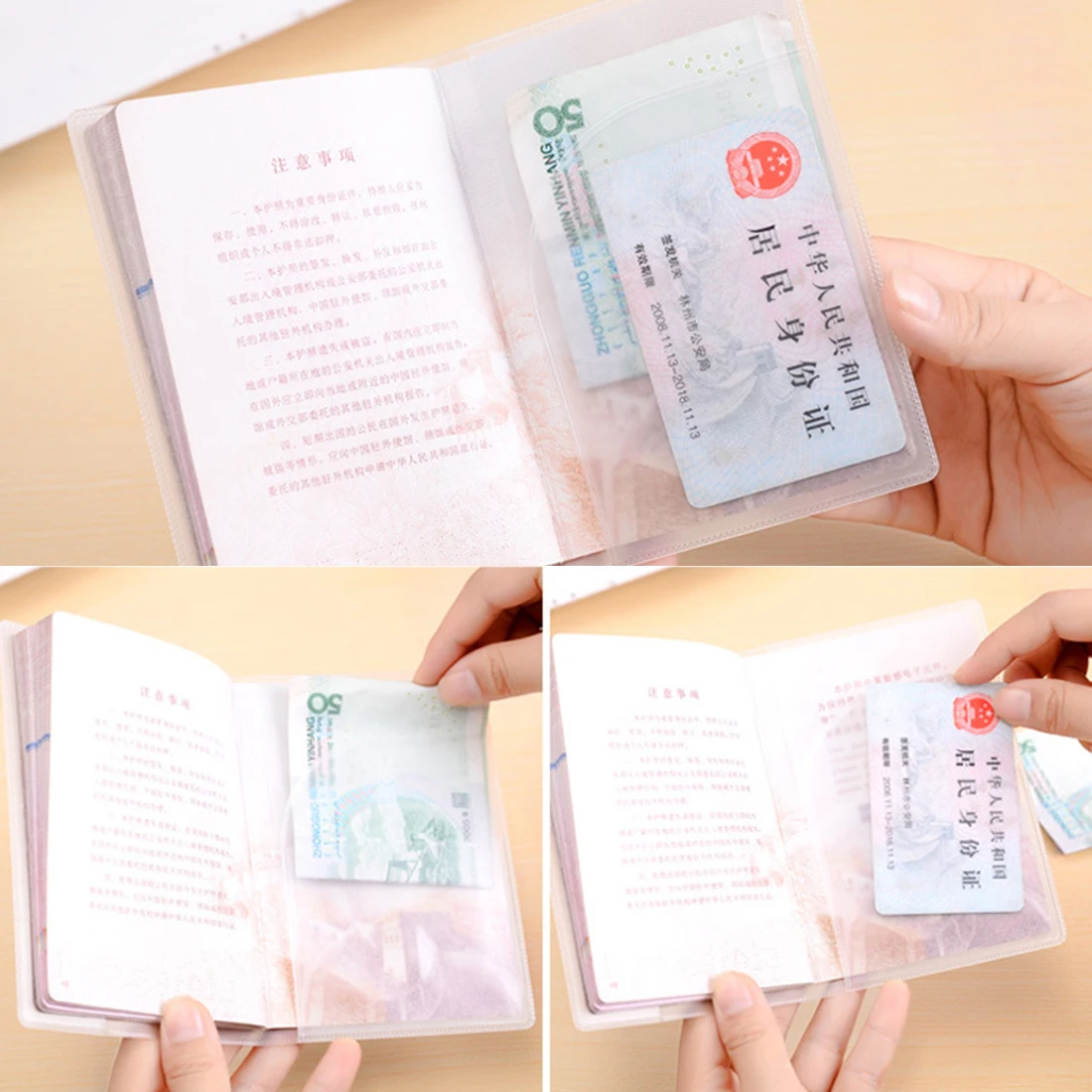 

1pcs Silicone Transparent Waterproof Dirt ID Card Holders Passport Cover Business Card Credit Cards bank holders Slim
