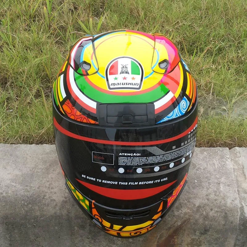 Мотоциклетный шлем Malushun Valentino Rossi Kart racing полный для мужчин motociclistas capacete DOT