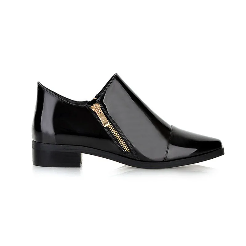 Модные женские лоферы без застежки с острым носком Однотонные туфли на плоской