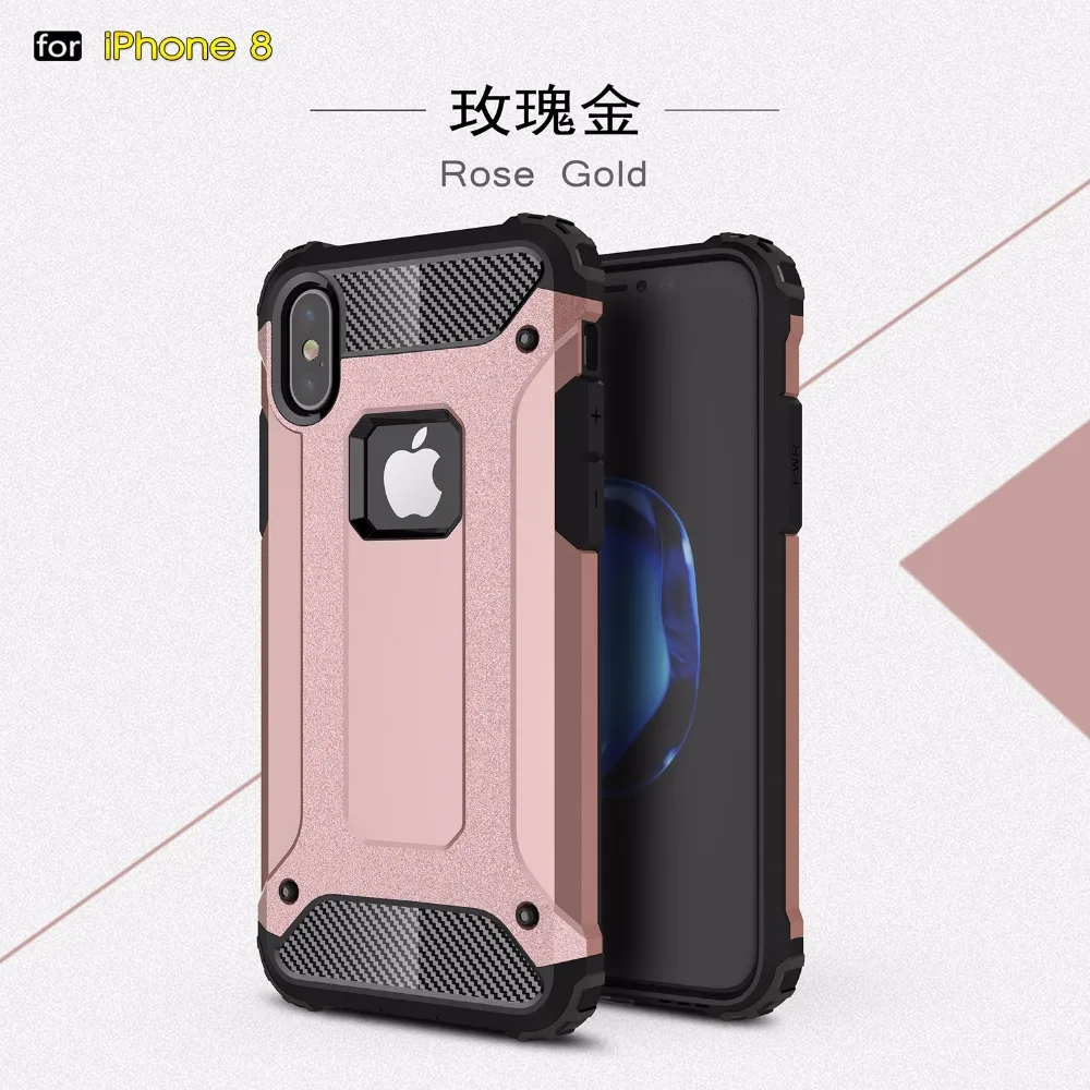 250 шт. для IPhone X Панцири случае антидетонационных противоударный Heavy Duty ТПУ ПК