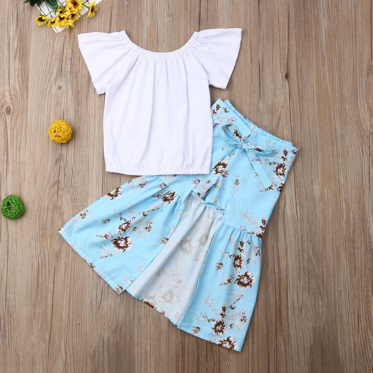 От 1 до 6 лет летние комплекты одежды для маленьких девочек однотонные Топы