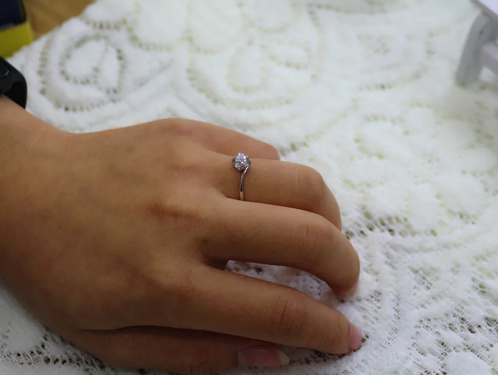 Женское круглое кольцо с натуральным бриллиантом LASAMERO 0 19 CT DE/SI 18 К белое золото |