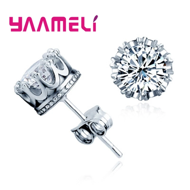 Серьги гвоздики из серебра 925 пробы с фианитами|crystal stud earrings|stud earringsstud earrings for women |