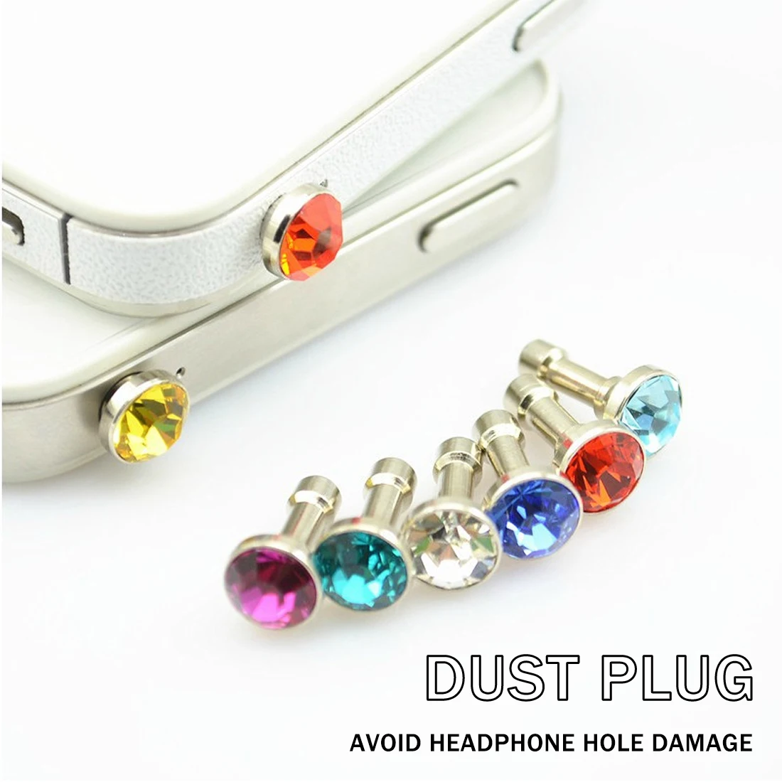 5 шт. универсальный 3 мм Алмазный пылезащитный штекер мобильный телефон