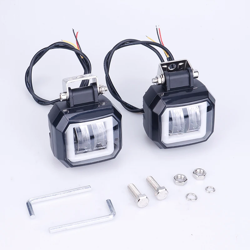 Квадратный светодиодный рабочий свет глаза ангела бар 12 В для 4WD ATV SUV utv грузовики