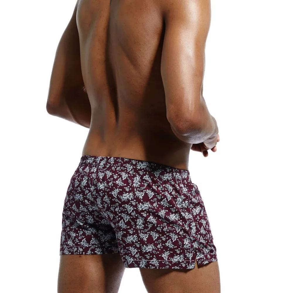 

Men's Underwear Cotton & Polyester Low Rise Men Shorts Loose Boxers Print Floral Cueca Boxer Summer Leisure Men Home Clothes