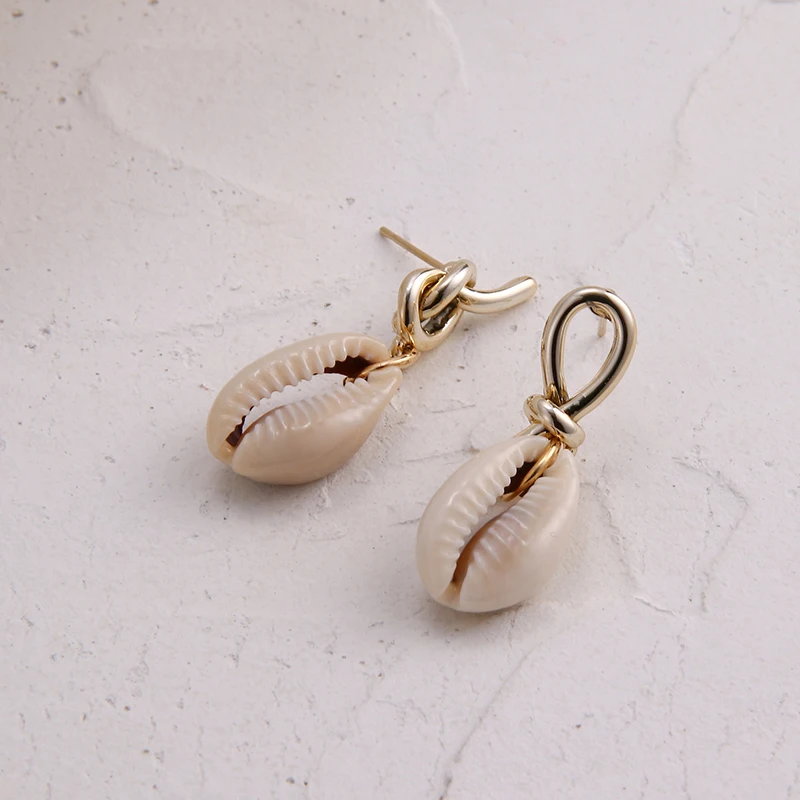 YMYW модные персонализированные Висячие серьги из натуральной раковины медные