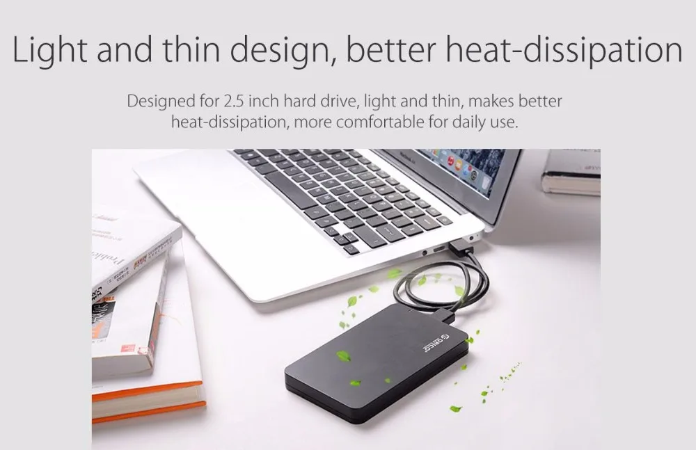 ORICO 2569S3 2,5 дюймовый внешний жесткий диск Корпус USB 3,0 инструмент бесплатно для SATA HDD и SSD(не включает жесткий диск)-черный