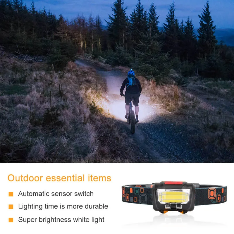 New Hot Mini IR Sensor Headlight Induction USB Rechargeable Headlamp LED Head Torch Built-in 2000mAh Battery | Освещение