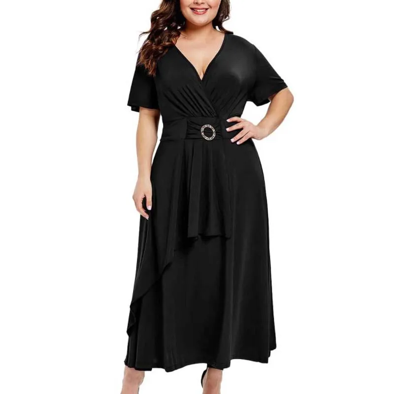 

2020 summer large size women milk silk dresses sexy medium long Short sleeve Wine red purple black blue bohemian dress female