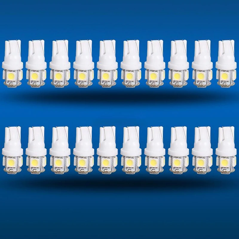 JX-LCLYL 20 шт. T10 194 168 W5W 5050 5 светодиодных автомобильных габаритных огней, габаритные огни белого цвета JX-LCLYL 20 шт. T10 194 168 W5W 5050 5 светодиодных автомобильных габаритных огней, габаритные огни белого цвета