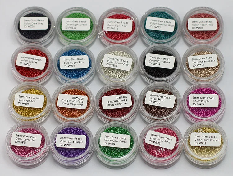 1 горшок икра для ногтей в 20 цветах микро стеклянные бусины 3d украшения ногтевого дизайна инструменты модный