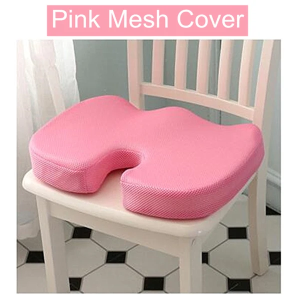 Memory Pink Mesh Подушка для стула из пенополиуретана с эффектом памяти, ортопедическая подушка для спины автомобиля, геморроидное сиденье, задняя кость, копчик, защитный коврик, офисный диван - Цвет: Memory Pink Mesh