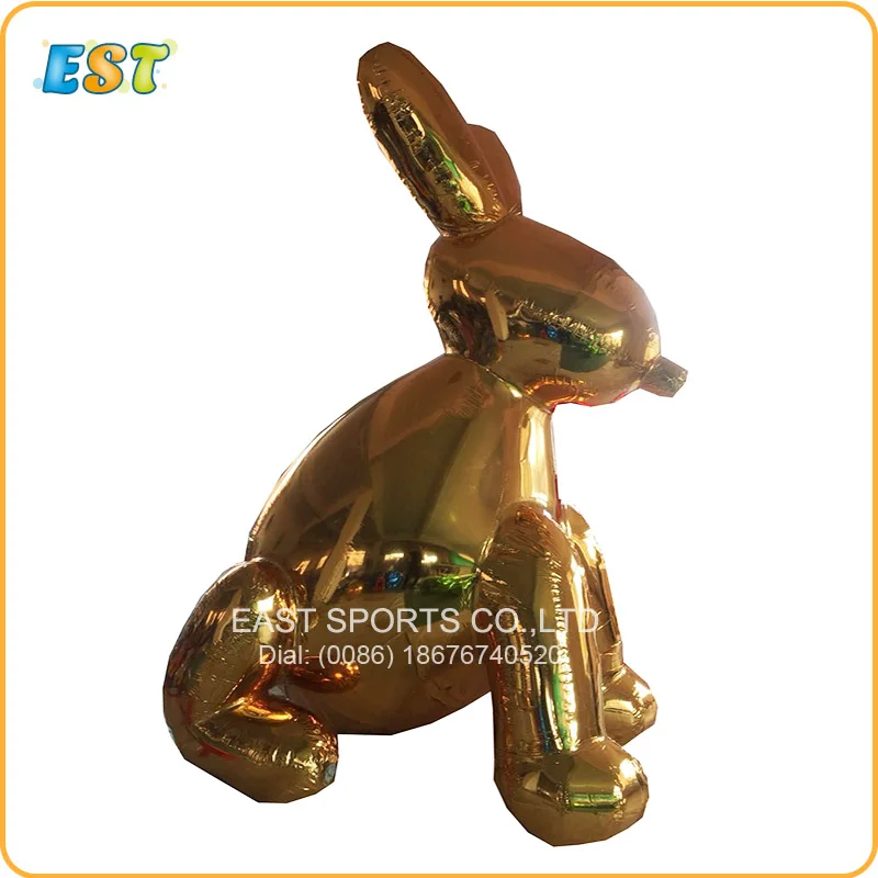 Декоративные огромные Светоотражающие надувные зеркальные кролики для рекламы