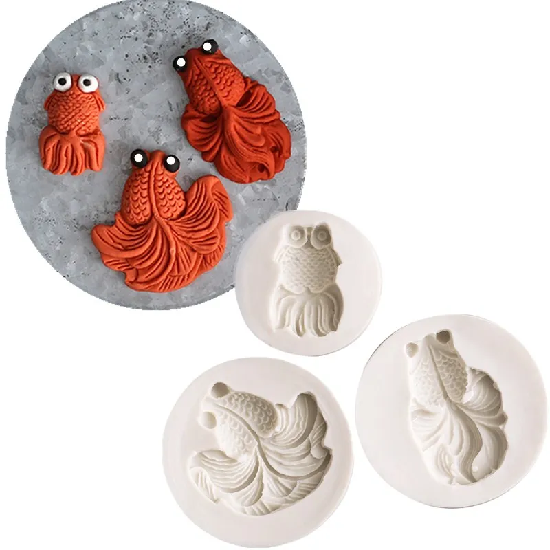 1 шт. золотая рыбка мягкая конфета шоколадная форма украшение торта мягкий