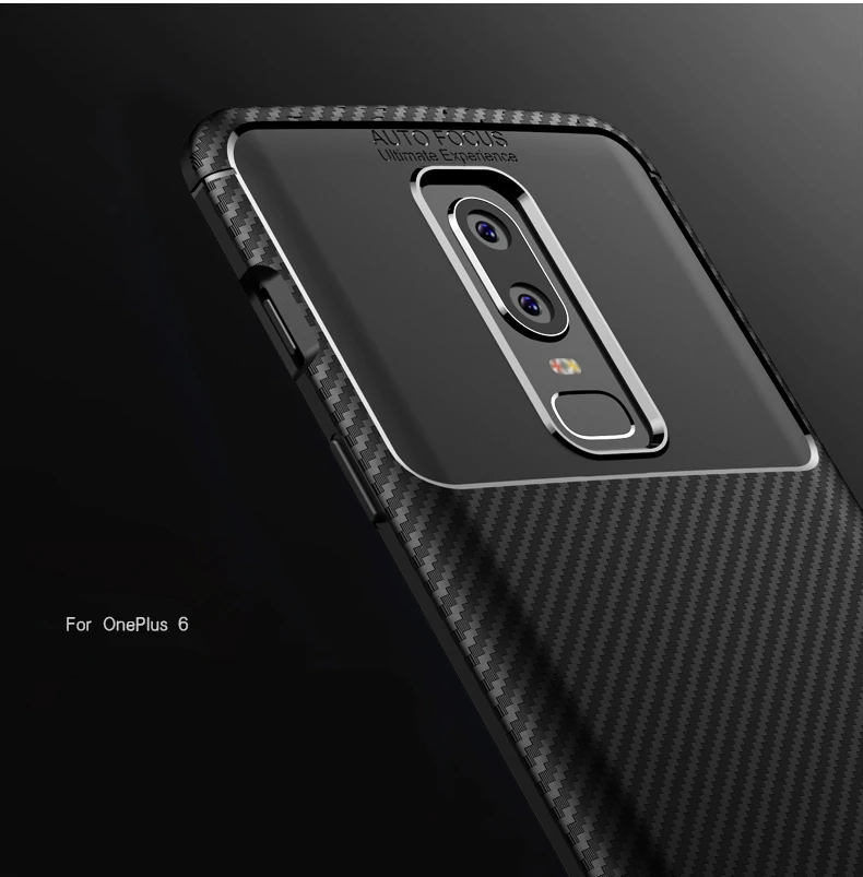 Чехол из углеродного волокна для Oneplus 6 A6000 тонкий прочный противоударный мягкий