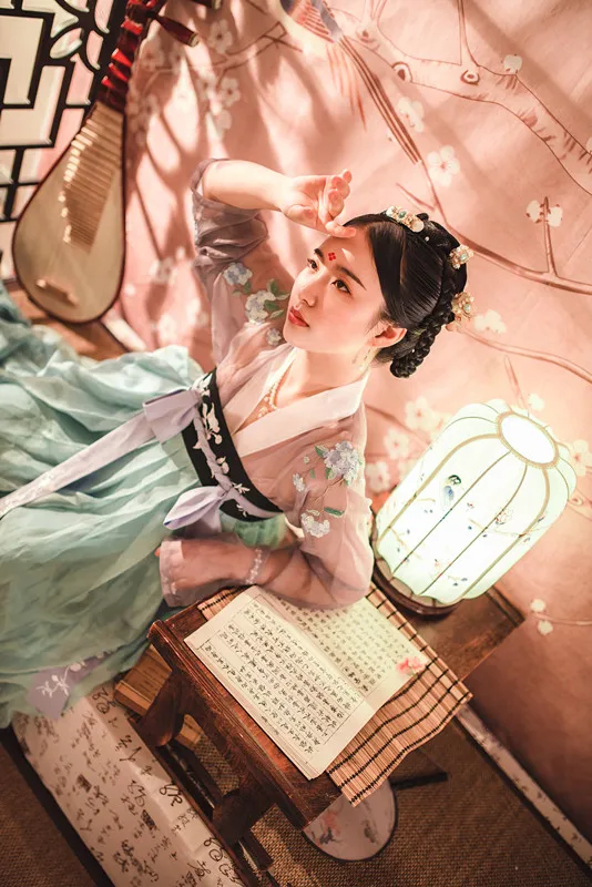Элегантный Hanfu для женщин Костюм для китайского традиционного танца Костюм народное платье Восточный фестиваль наряд сценическая одежда DC1833