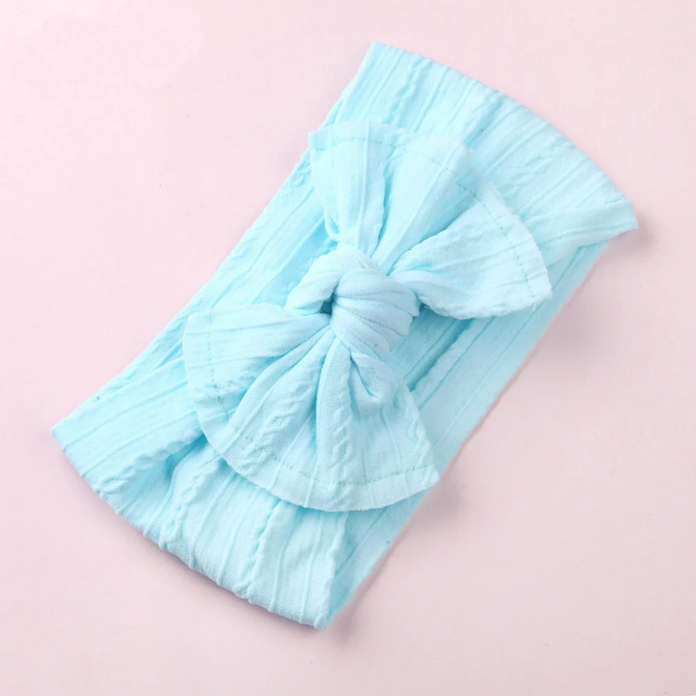 Sytle 2-Light blue Бантик бант из нейлона повязки на голову, один размер подходит для большинства Широкий Бант из нейлона тюрбан повязка на голову мягкий тюрбан, аксессуары для волос для маленьких девочек - Цвет: Sytle 2-Light blue