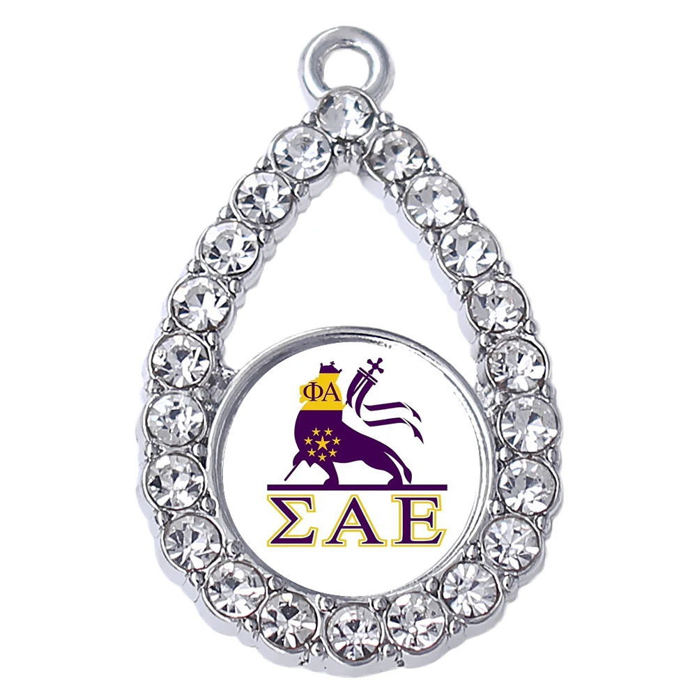 Модная инкрустированная кристаллами металлическая греческая буква PHI ALPHA & SIGMA