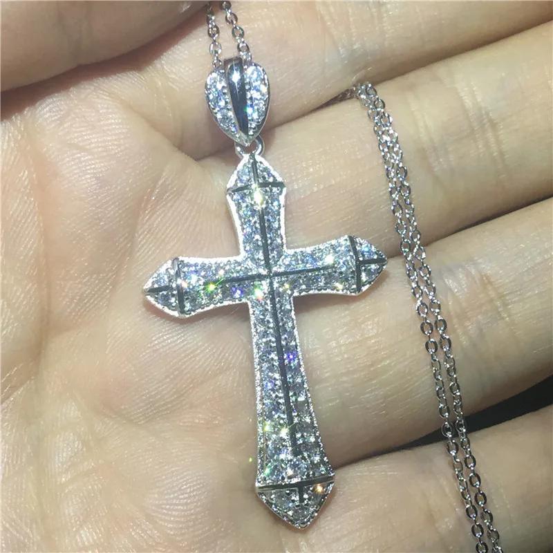 Style 12 Choucong 22 стиля роскошный крест кулон AAAAA Cz 925 пробы серебряный крест кулон ожерелье для женщин мужские вечерние ювелирные изделия для свадьбы - Окраска металла: Style 12