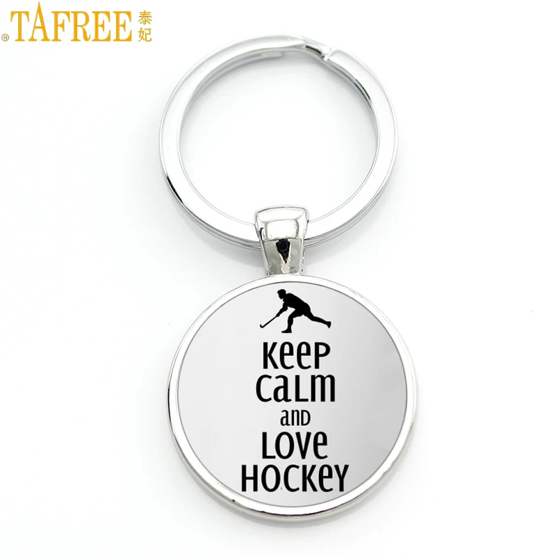 Брелок бренда TAFREE Keep Calm and Love Hocky повседневный спортивный брелок для ключей с