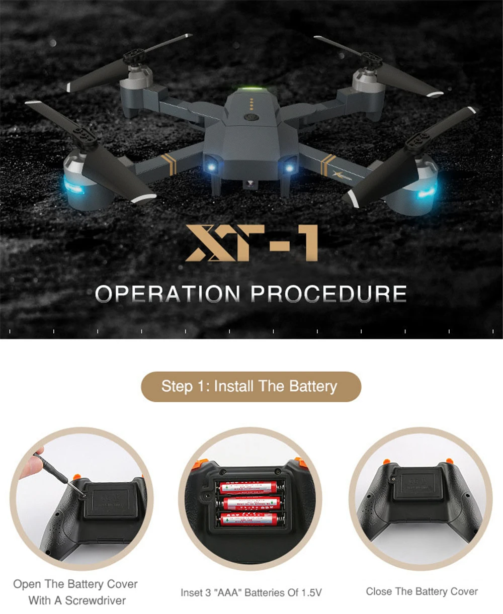 Складной беспилотные летательные аппараты с WI-FI FPV HD Камера дрона с дистанционным управлением 2,4G 4CH 6-осевой Радиоуправляемый вертолет в режиме реального времени Quadcopter RTF р/у Дрон vs XS809