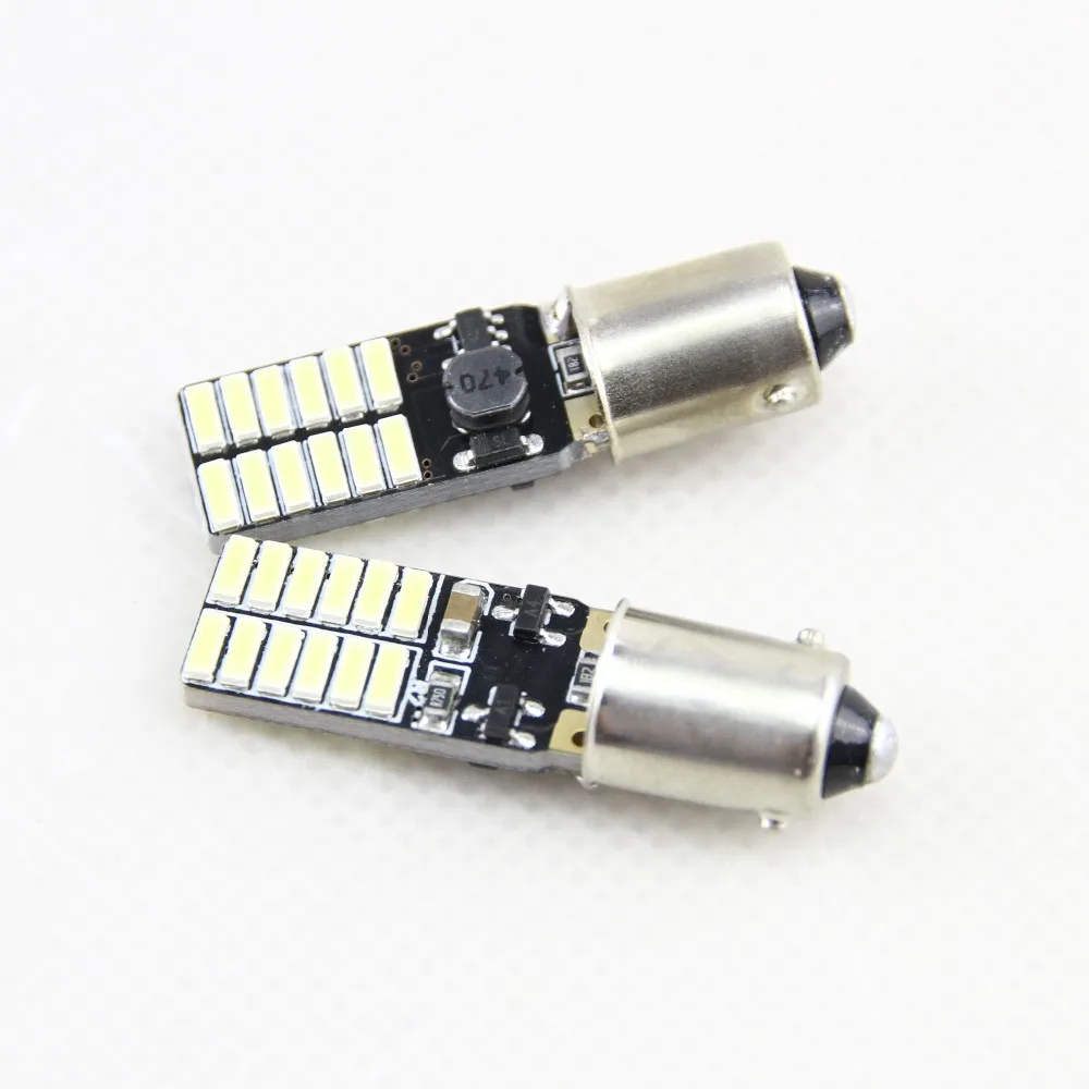 4 шт. Автомобильные светодиодные лампы T11 BA9S T4W H6W 363 1445 17053 182 белые 24 светодиода 4014