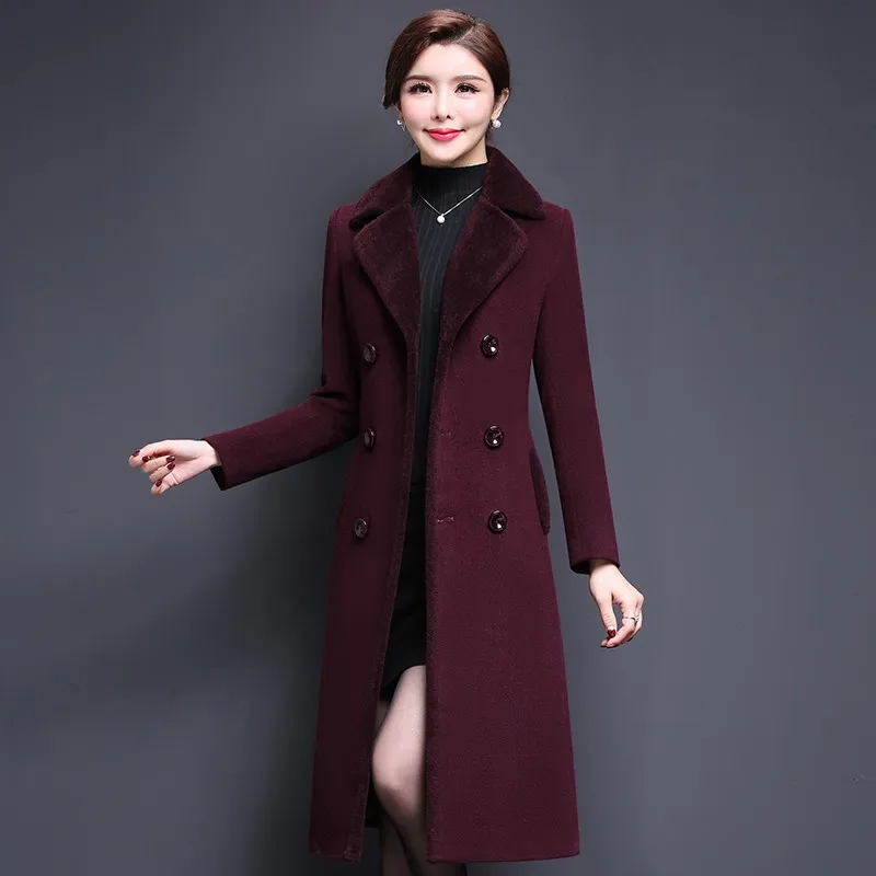 Двубортный шерстяной пиджак женская одежда 2020 осень/зима новая мода элегантные