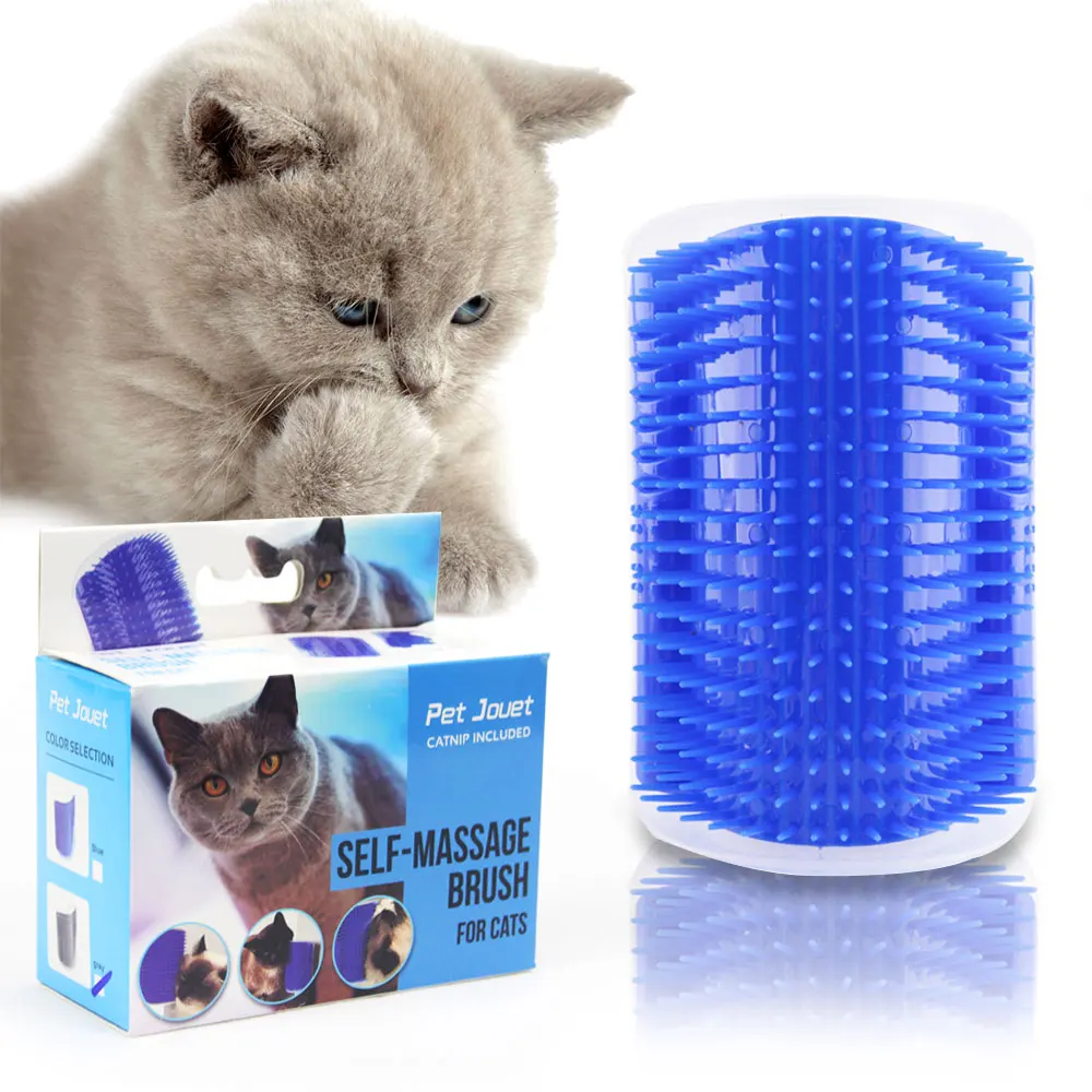 Кошка самостоятельной Groomer Кисти с кошачьей мяты угол стены установлен массаж