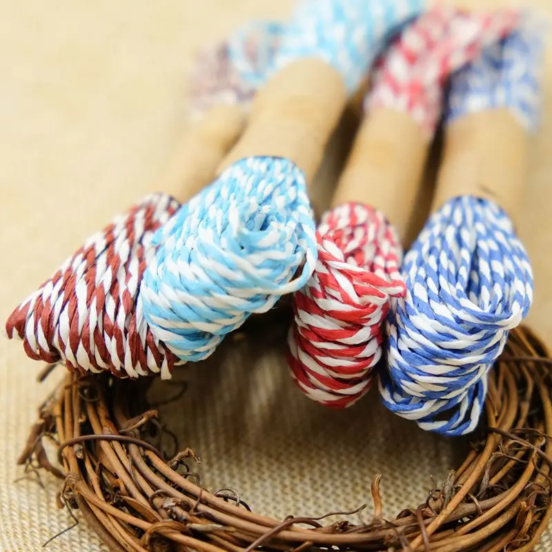 10M/Lot Hand-woven Paper Double-stranded Spell Color Thin Ropes For Gift Packing Scrapbooking Wedding Birthday Party Decoration | Дом и сад