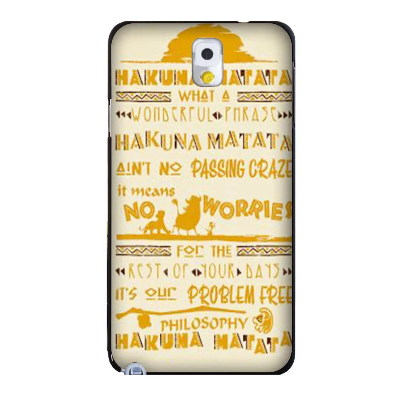 Смысл Hakuna Matata 2016! Новые Горячие Продажи Телефона Случае Пестрые Футляр Для Samsung Note