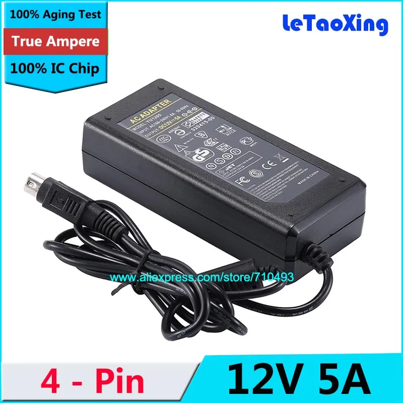 С чипом IC AC DC 12В 5А 4 контактный адаптер питания 60 Вт 4Pin для ЖК телевизора монитора