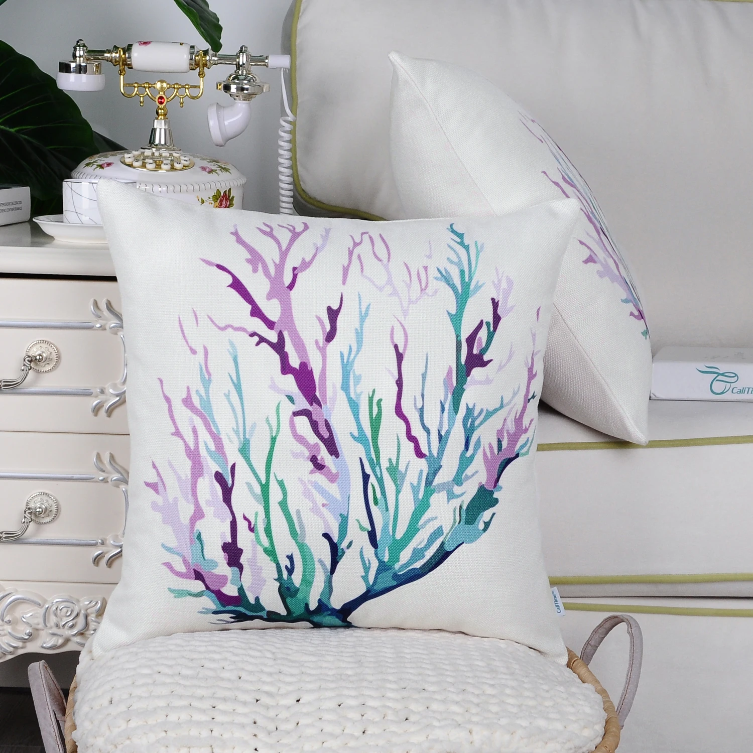 Фото CaliTime Canvas Cushion Cover for Couch Sofa Home Decoration Aquarelle Painting Print 18 X Inches Sea Coral Tree Purple Teal Дом и сад CaliTime Canvas Cushion Cover for Couch Sofa Home Decoration Aquarelle Painting Print 18 X Inches Sea Coral Tree Purple Teal Дом и сад