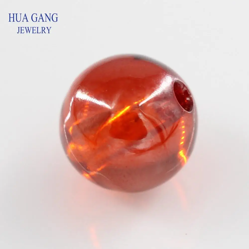 

Garnet Stone Round Hole CZ Beads Cabochon Cut Synthetic Gems Cubic Zirconia Bead For Jewelry Making Size 6mm~12mm Wholesale