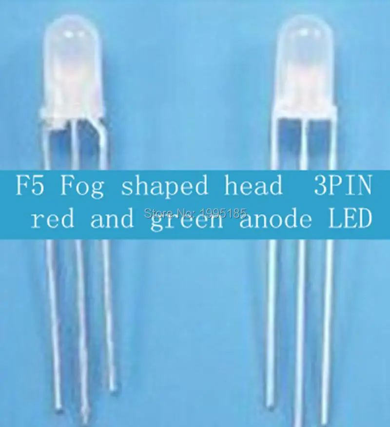 

50pcs LED Dual Color Led 5mm Red & Green COMMON ANODE 3PINs 3p