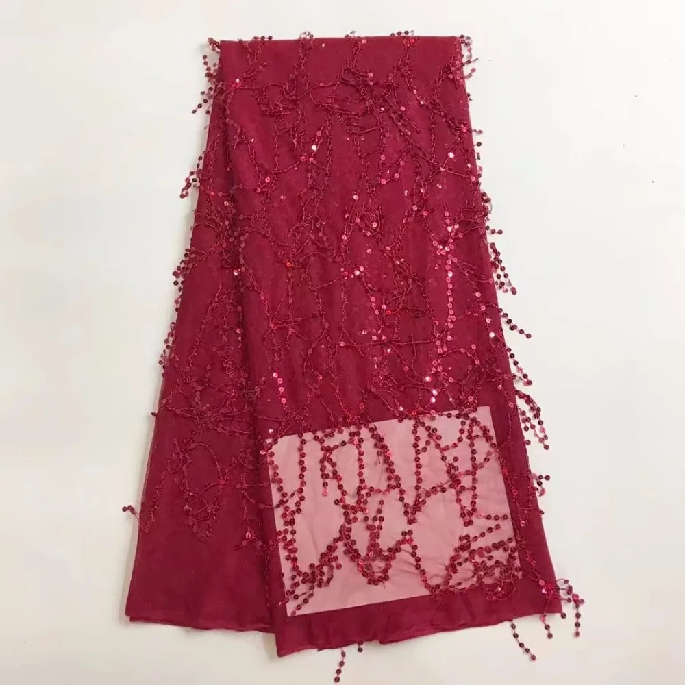 2018 высокое качество французское нигерийское Сетчатое кружево с блестками