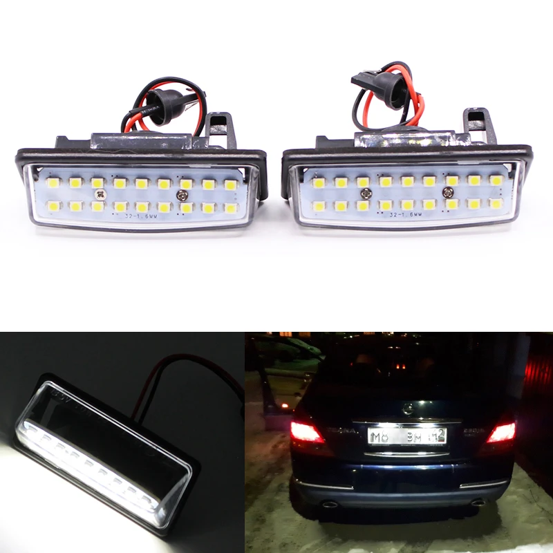 2 шт. ксеноновый белый 18SMD светодиодный светильник номерного знака Лампы для Nissan