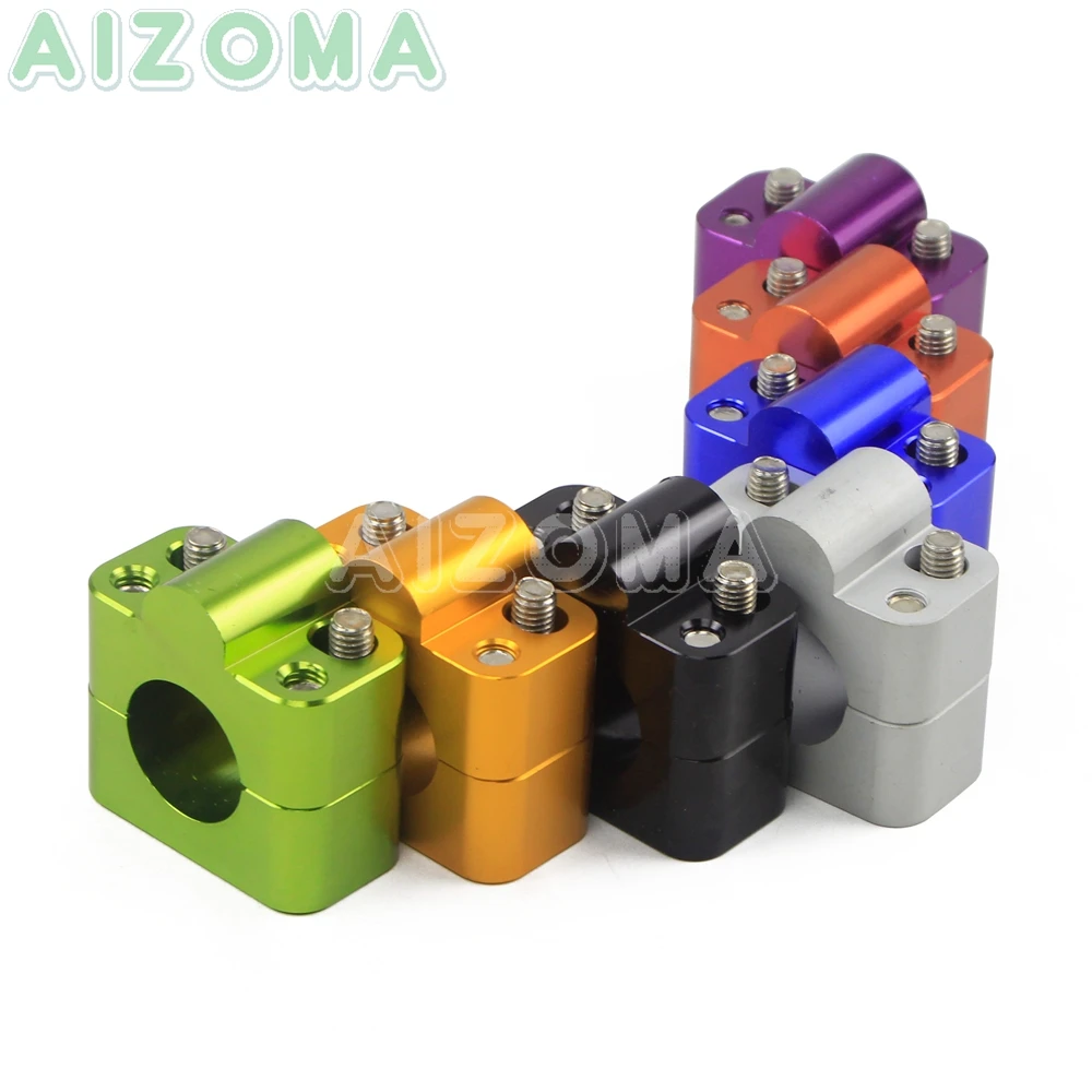 7 Colors CNC Motorcycle Handlebar Riser Kit 1 1/8&quot or 28mm Universal Fat Bar Clamps 1.125'' for Suzuki Honda Yamaha ATV Scooter |
