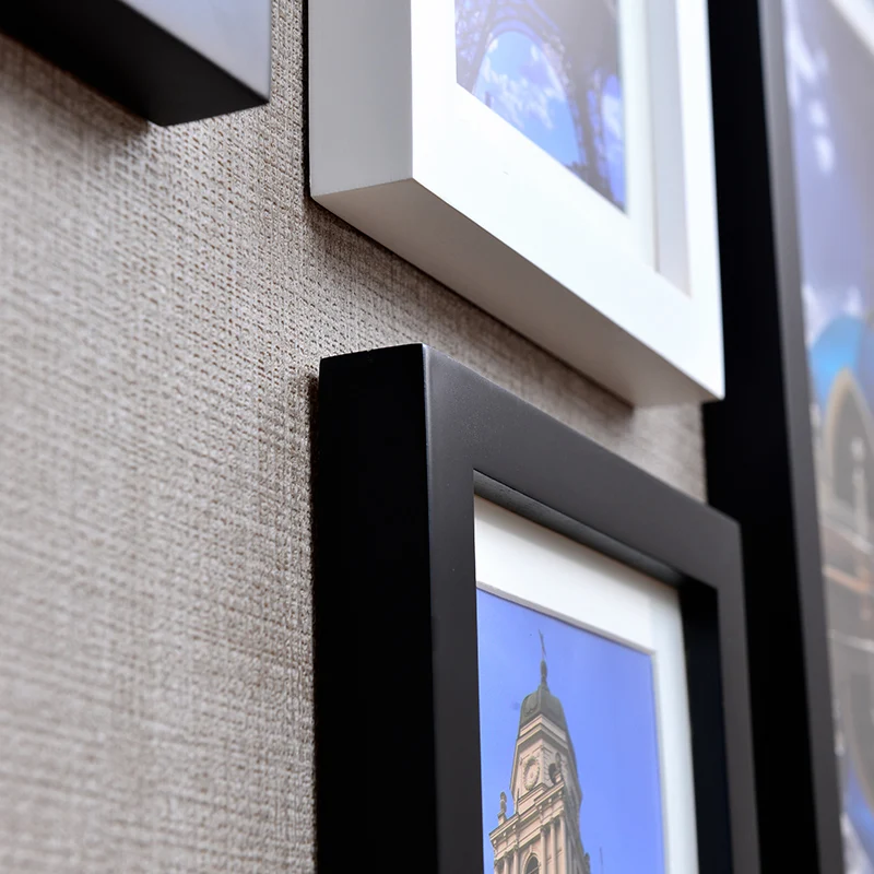 Набор черно-белых фоторамок с карточкой деревянный свадебный альбом для