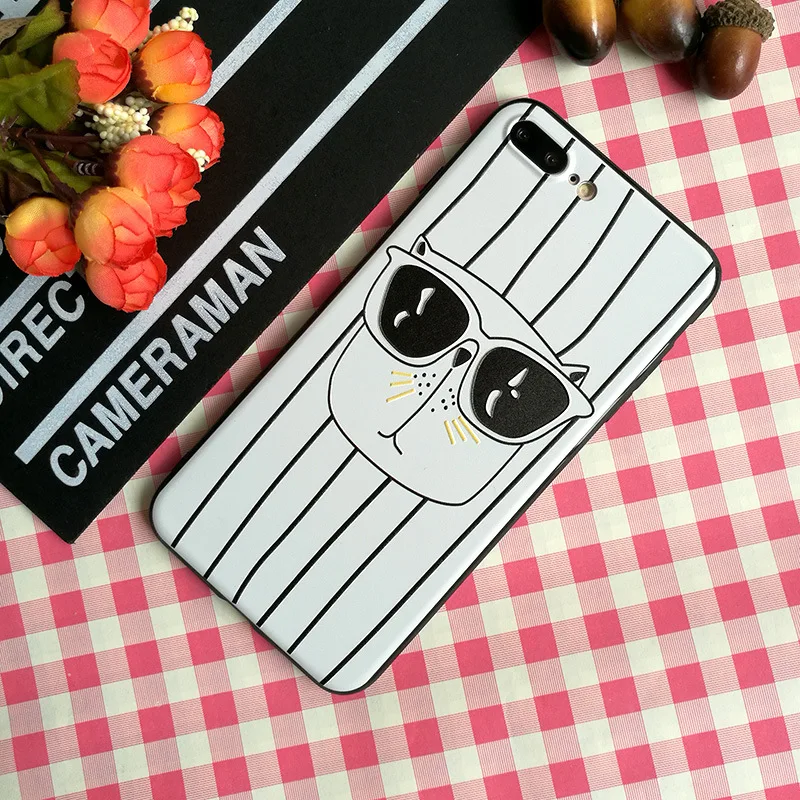 Горячие кошки тема для iPhone 6 Чехлы Мягкие силиконовые ТПУ 3D окрашенные iPhone7 8 plus X