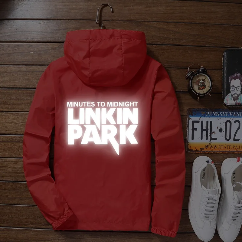 S до 7XL плюс размер супер тонкий linkin park куртка невыгорающий ветровка мужская