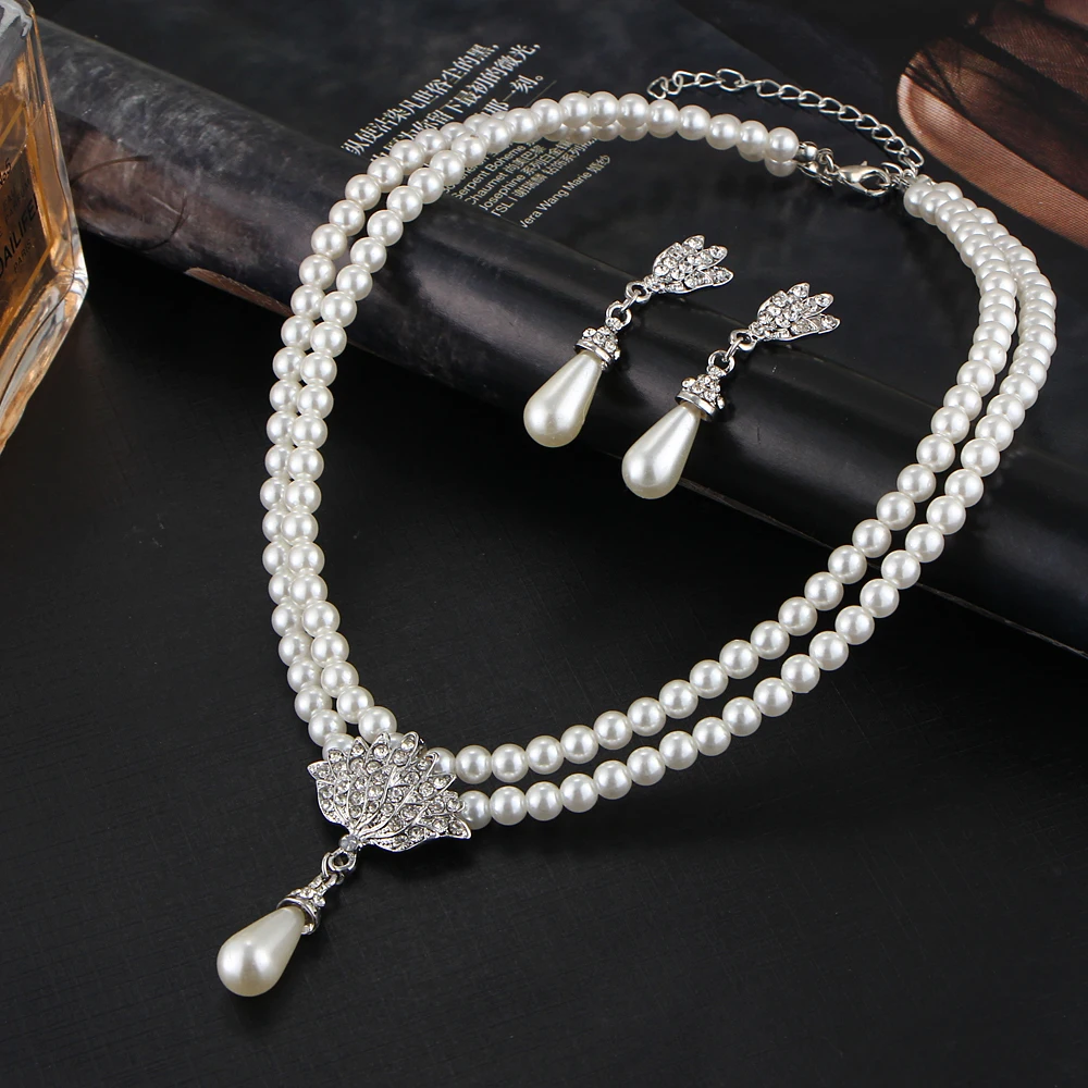 17KM Очаровательный Комплект украшений из искусственного жемчуга для невесты