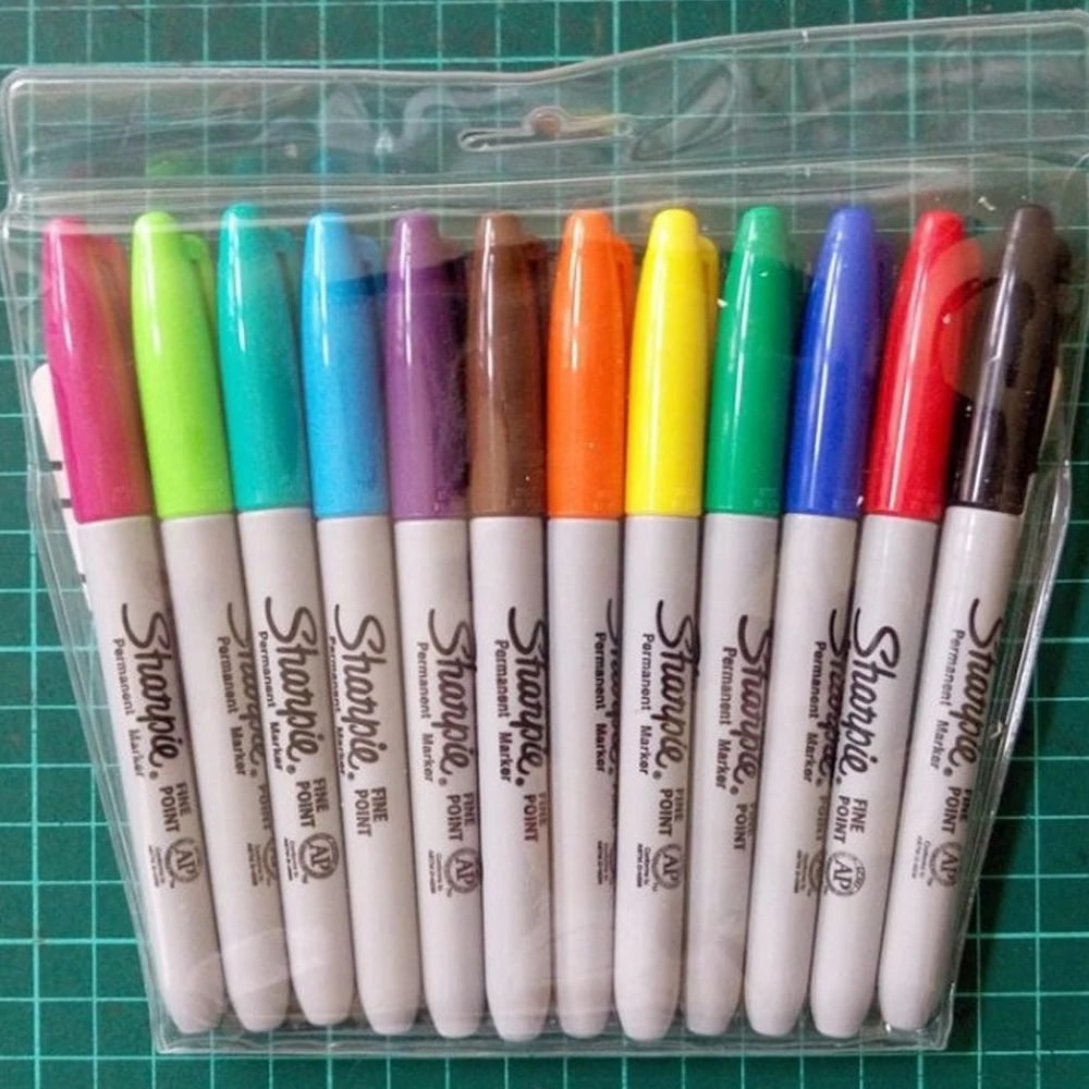 Маркер с перманентной краской Sharpie маркер 12 цветов 1 мм круглый носок масляная