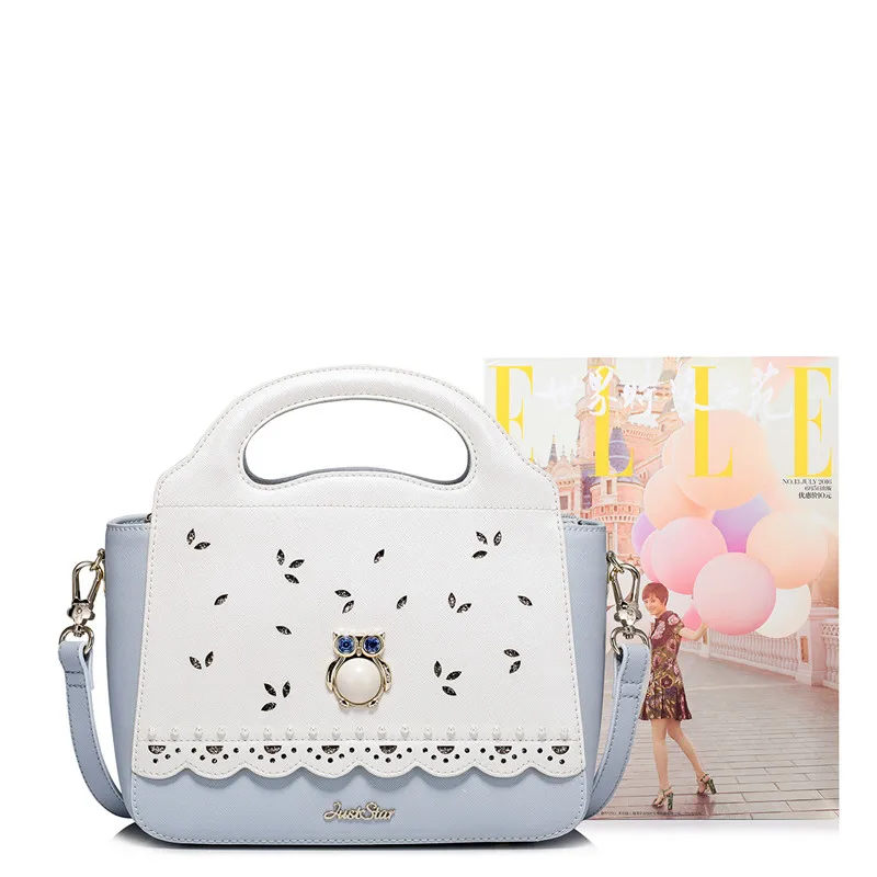 Элегантные дамские Сумки Синий и Белый Цвет Для женщин Crossbody На Ремне Кошелек с