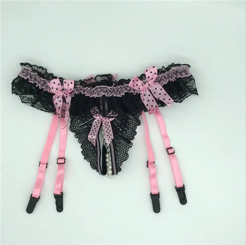 Pink Garter Belt Хит, женские кружевные прозрачные перламутровые эластичные пояс с резинками подтяжки+ сексуальные нейлоновые чулки до колена, дамское нижнее белье, сексуальное белье - Цвет: Pink Garter Belt