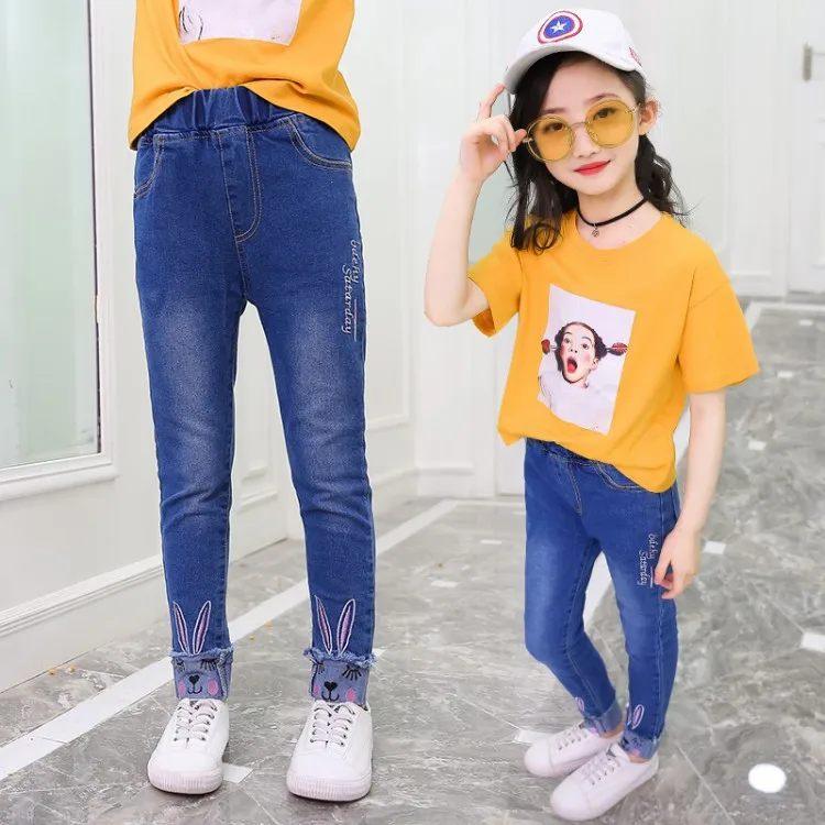 Джинсы для девочек 3 11 лет на весну и осень|Брюки| |