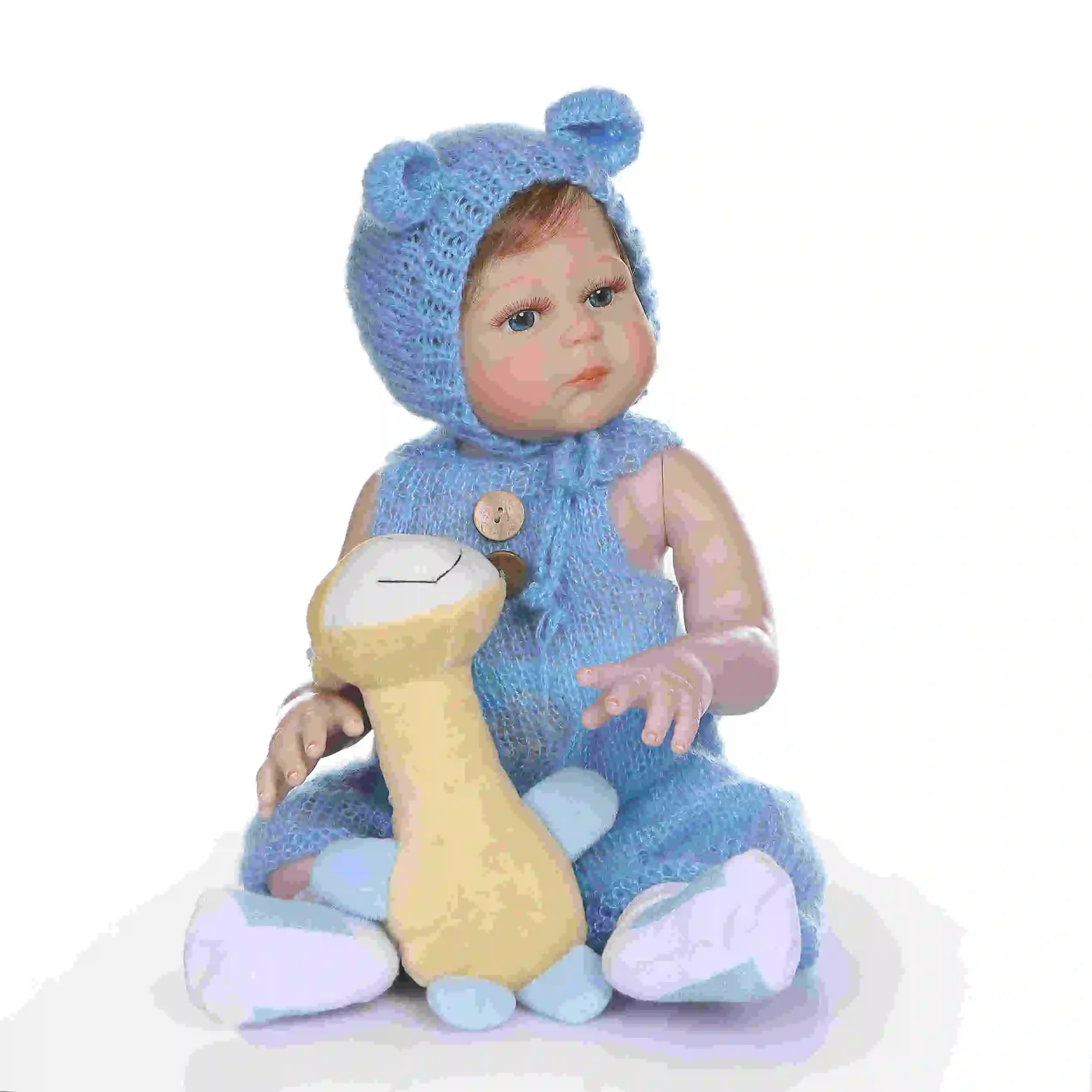 brown eye girl NPKCOLLECTION 48 см bebe Кукла-младенец Реалистичная тройки милый, для новорожденных кукла ручной детальную картину розово-выглядят всего тела силикона - Цвет: brown eye girl