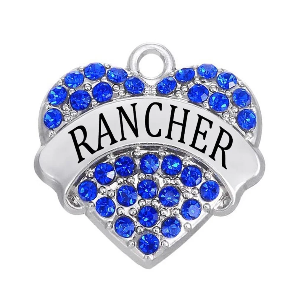 5 шт. Стразы хрустальные подвески в форме сердца RANCHER word charm DIY Подарочное ожерелье