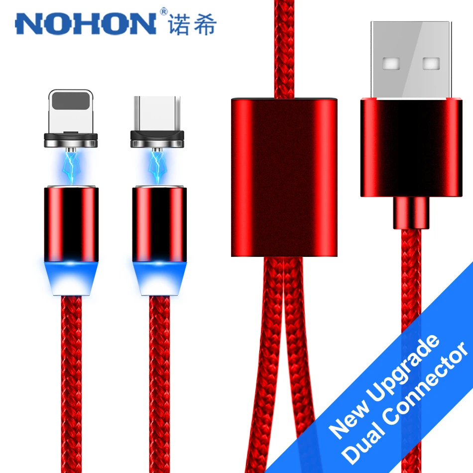 Магнитный зарядный кабель NOHON 8 Pin для iPhone XS MAX XR X Samsung Xiaomi 9 Android Micro USB Type C зарядные