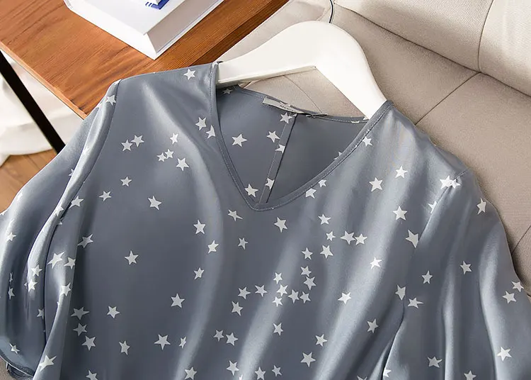 Платье с принтом из чистого шелка 100% шелк тутового женские платья рукавом